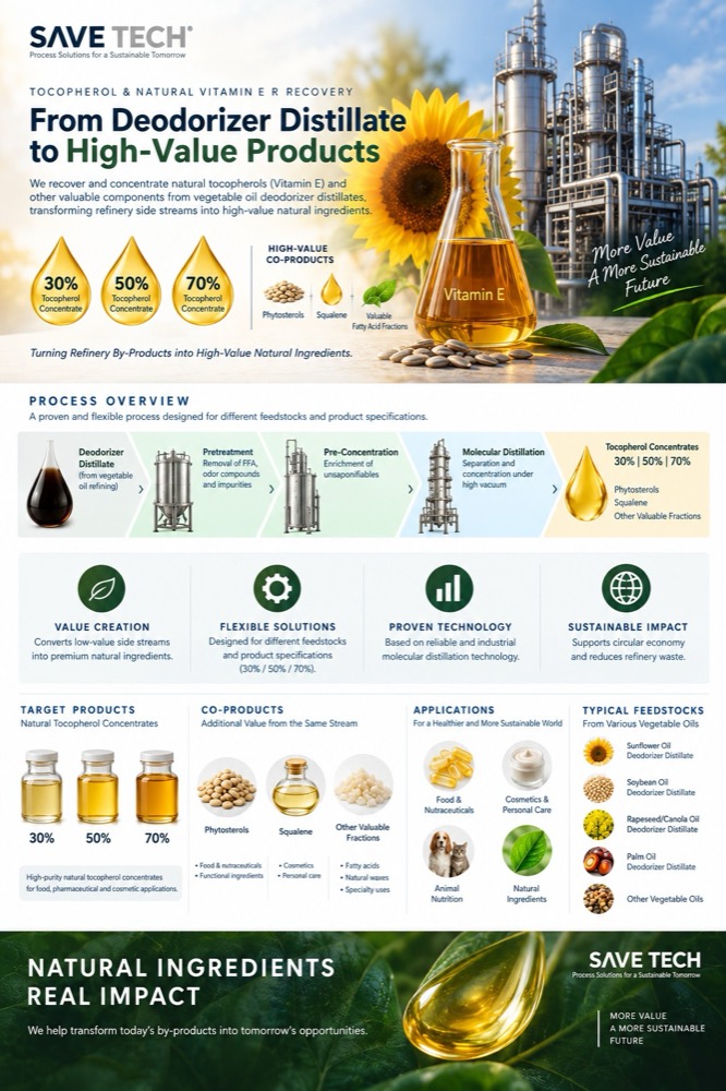 Tocopherol recovery process overview